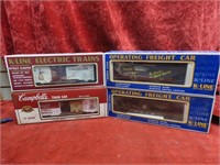 (4)New K-Line O/O27 gauge train cars.