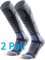2pr LG Merino Wool Ski Socks  Retro Grey