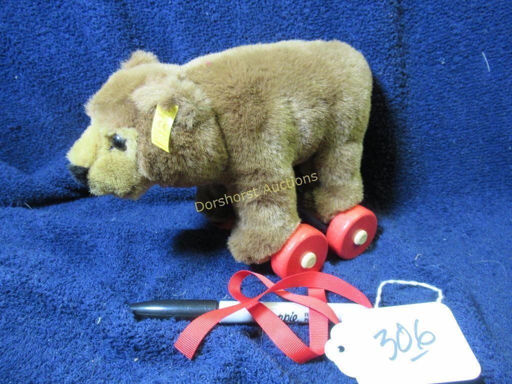 STEIFF TEDDY BEAR #048814 - ROLL ALONG BEAR ON