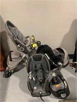 STOKKE BABY STROLLER, GROUP OF BABY CARRIERS &