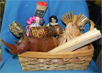 Basket of Various 1970's Ethnic Items
