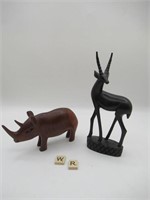 2 CARVED ANIMALS