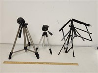 (2) Tripods & (1) Metal Book Stand