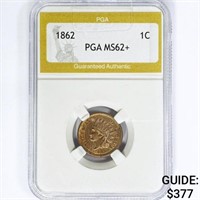 1862 Indian Head Cent PGA MS62+