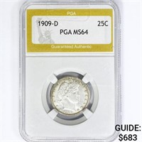 1909-D Barber Quarter PGA MS64