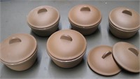 5 Individual  Bean Pot/ Soup Bowls with Lids