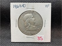 1962 D Franklin half dollar