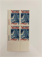 1966 5c Bill of Rights Stamp Plate Block