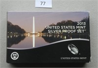 2013 US Silver Proof set 5 dollars, 5 Quarters