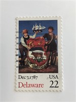 1987 22c Delaware Bicentenary Statehood Stamp