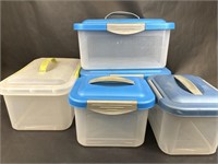 Five Clear Sterilite Storage Containers