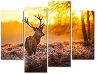 Deer in Sunset Wall Art