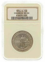 1936-S US COLUMBIA 50C SILVER COIN NGC MS66