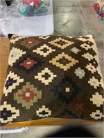 brown aztec throw pillow - clean
