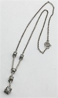 Sterling Silver Necklace W Clear Stones