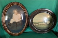 2 Early Photos in Bubble Glass Frames