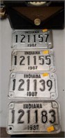 Lot of 4 motorcycle license plates