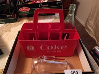 Vintage Coca-Cola Crate (Cracked), Glass & Bottle