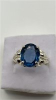 3Ct London Blue Topaz Sterling Ring Size 6