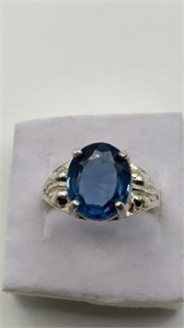 3Ct London Blue Topaz Sterling Ring Size 6