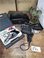 Weller soldering iron, antique fan, impact gun