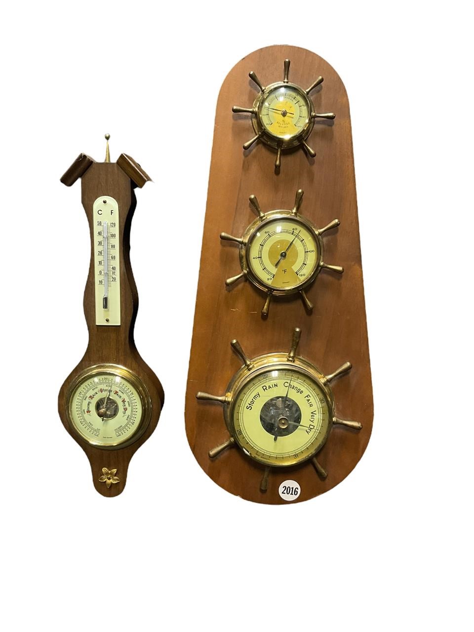 2-Vintage Barometer/Weather Stations