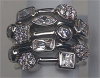 Sterling 5 Row Layered Multi Cut White Sapphire
