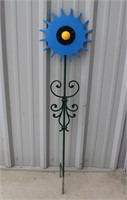 Iron Flower Yard Art - Blue