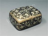 Kashmir-hand painted lacquer box w/ 22K