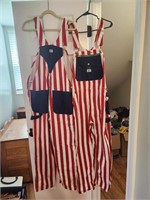 2 Liberty Red, White & Blue Overalls 34 & 36x30