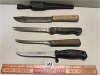VINTAGE KNIFES WITH MAKO KNIFE WITH CASE