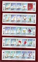 SOLOMON IS. 10 DIFF MNH STRIPS 1987 AMERICAS CUP