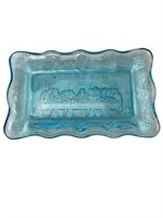 Last Supper Indiana Glass Light Blue Trinket Dish