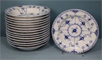 (15) Royal Copenhagen Blue Fluted Soup Bowls