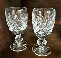 2 Waterford Boyne Cut Foot Sherry Glasses Small