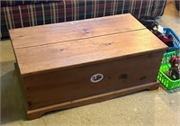 SMALL PINE TRUNK / BOX USED AS COFFEE TABLE