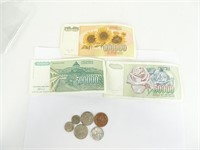 Assorted World Coins and Notes