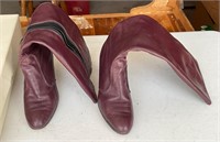 Vtg Hush Puppies Size 7 Burgundy Leather Boots