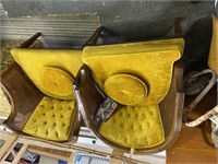 two yellow padded chairs