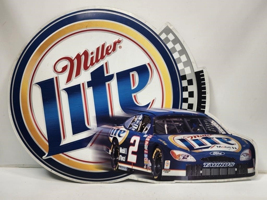 Miller Lite Beer Nascar Advertising Sign