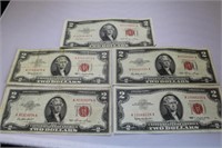 5 - Red Seal 1953 $2 Bills
