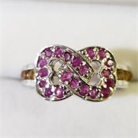 $200 Silver Ruby Citrine Ring