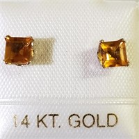 $120 14K Citrine(0.75ct) Earrings