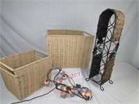 Wine Rack - Wicker Baskets - Patio Lights