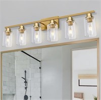 6 Light Gold Bathroom Light Fixtures Brushed