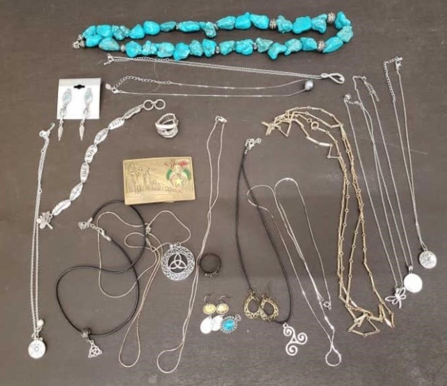 Lot of Fashion Jewelry & Belt Buckle