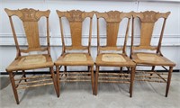 (AQ) Wooden Chairs With Cane Seats