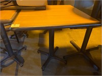 Two 30" x 30" square pecan tables with base