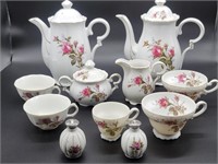 Moss Rose Pattern Teaset: 2- Teapots (1 electric)+