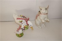 Ceramic Ducks & Rabbit 12" Tall